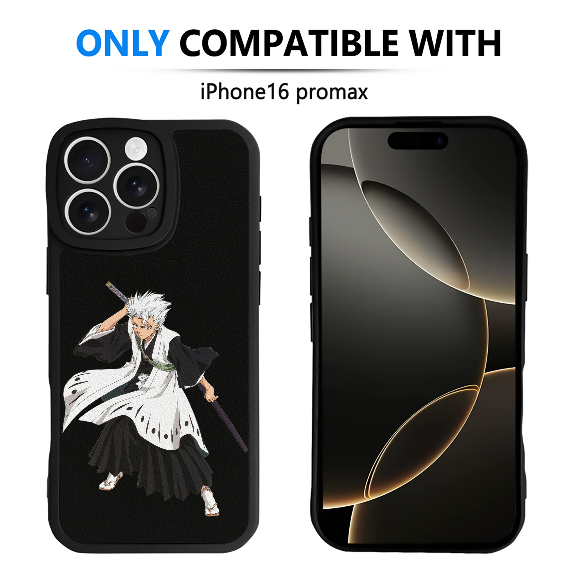 （画像用） ブリーチ 日番谷冬獅郎（ひつがや とうしろう） BLEACH Hitsugaya Toushirou 【iPhone 16シリーズ対応】シリコンスマホケース（レザー調） 材質：シリコン